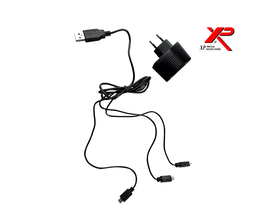 XP Charger 110 Volt with USB X3 Cable | LMS Metal Detecting