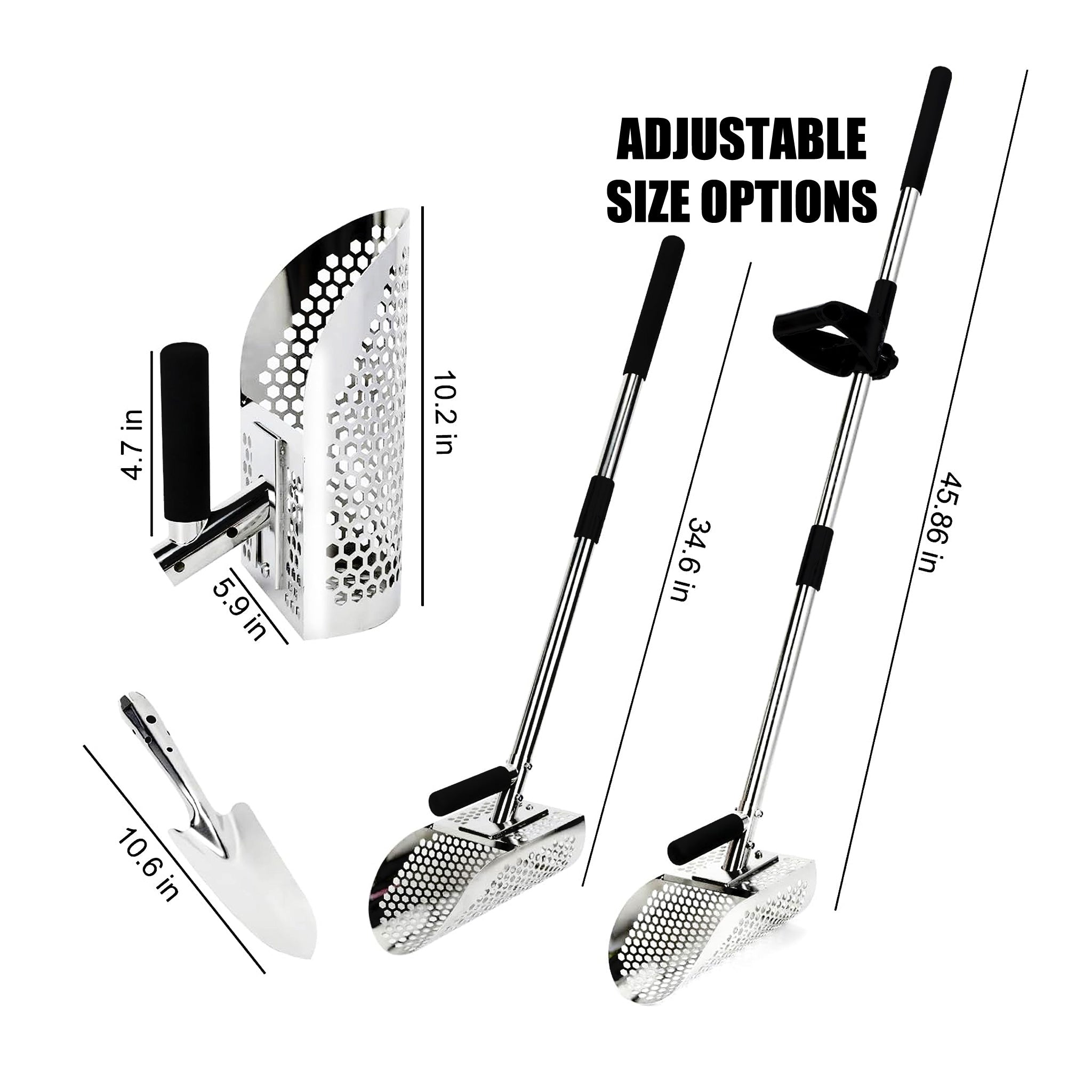 ASC | Stainless Steel 46 Inch Sand Scoop | LMS Metal Detecting