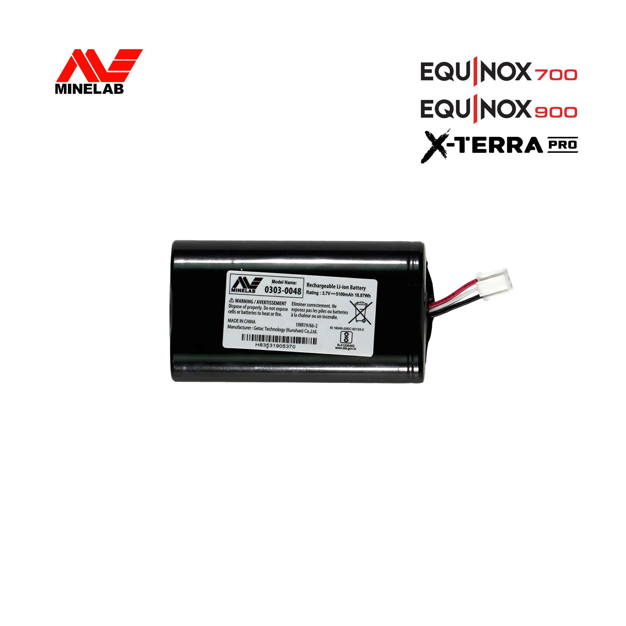 Minelab 700 | 900, X-Terra Pro Metal Detector Replacement Li-Ion 3.7V Battery