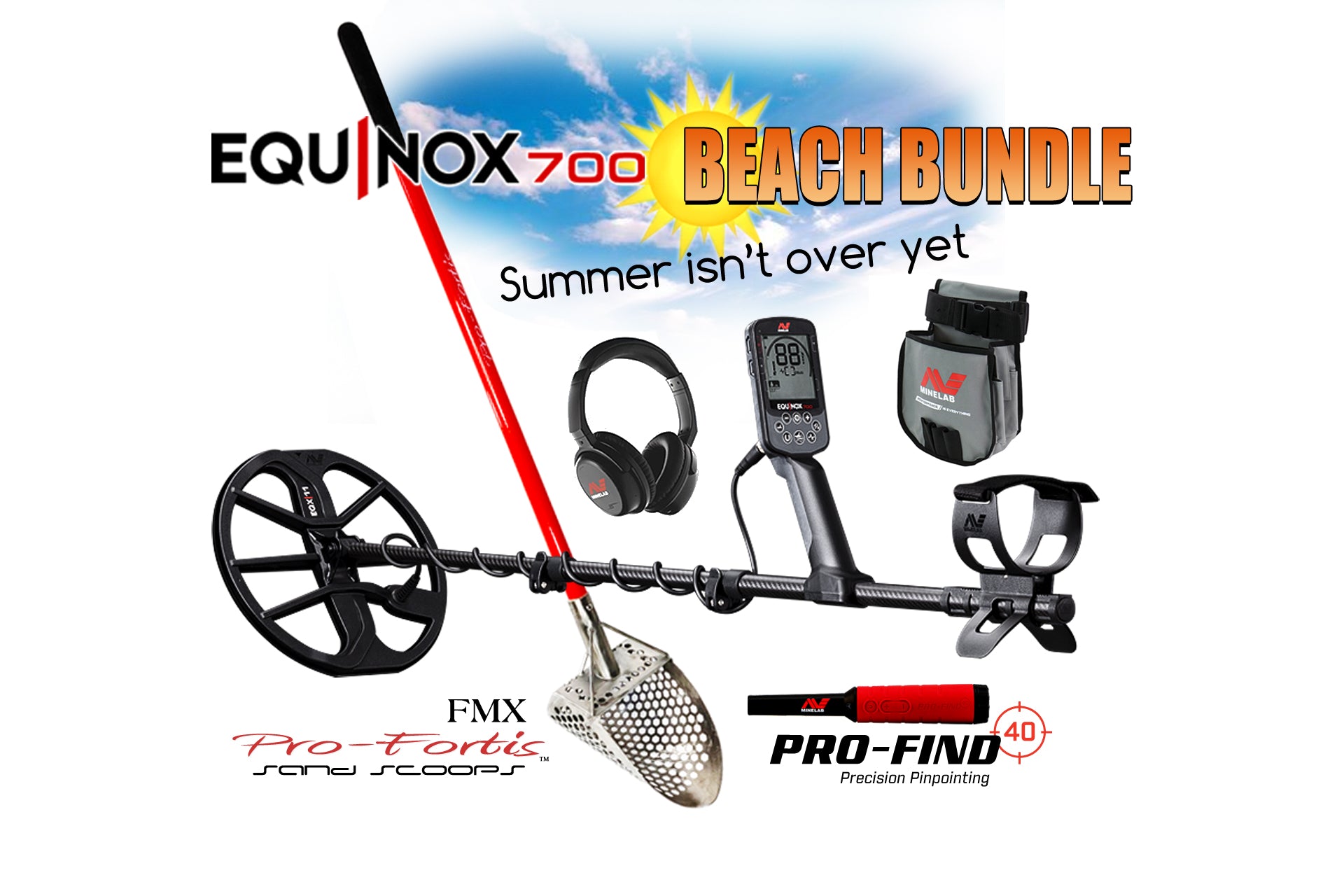 Minelab |  Equinox 700 Beach Bundle Metal Detector | LMS Metal Detecting