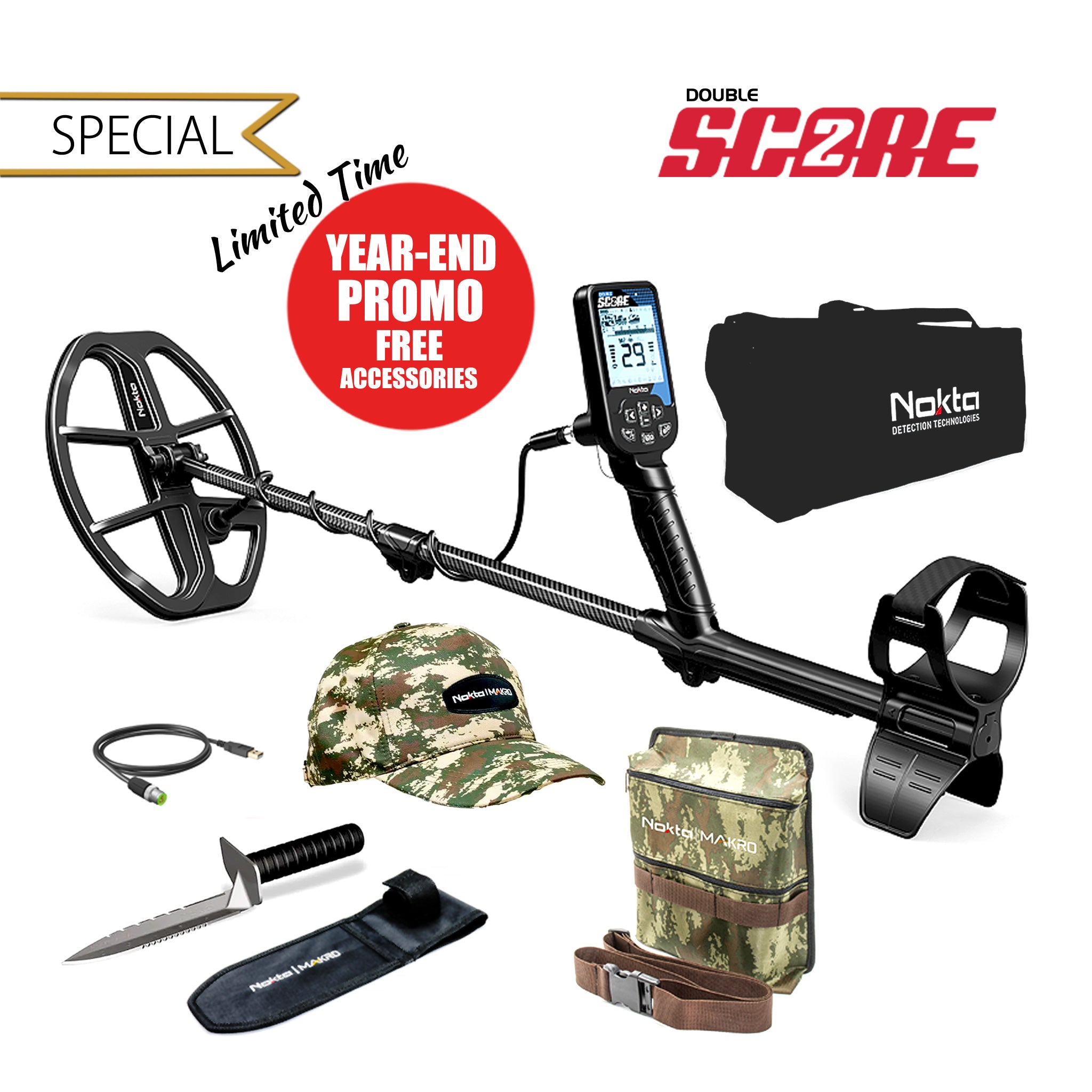 Nokta | Double Score 2 Metal Detector SMF Waterproof | LMS Metal Detecting