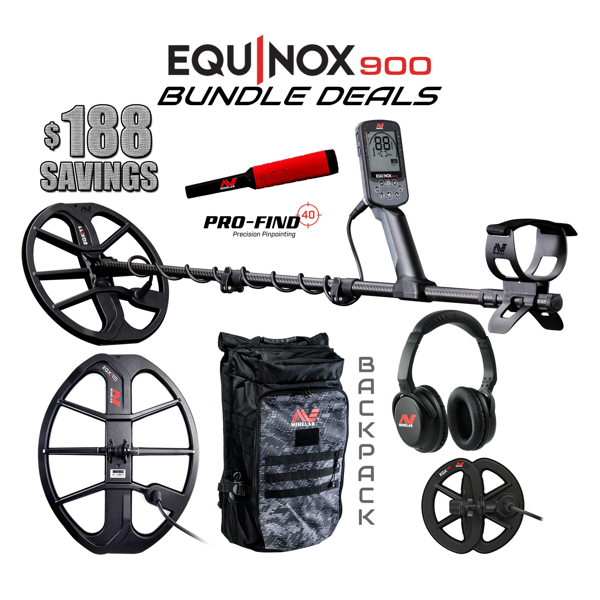 Minelab |  Equinox 900 Metal Detector Bundle Deals | LMS Metal Detecting