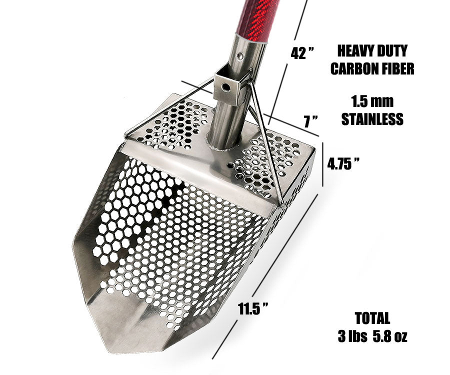 Pro-Fortis MDLX Sand Scoop | Deep Red Carbon Fiber | LMS Metal Detecting