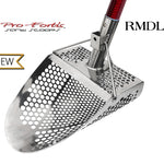 Pro-Fortis Stainless Steel RMDL Sand Scoop with Deep Red Carbon Fiber Handle