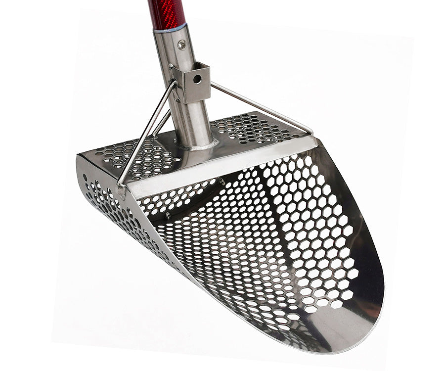 Pro-Fortis Stainless Steel RMDL Sand Scoop with Deep Red Carbon Fiber Handle