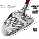 Pro-Fortis Stainless Steel RMDL Sand Scoop with Deep Red Carbon Fiber Handle