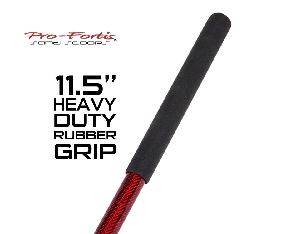 Pro-Fortis Stainless Steel RMDL Sand Scoop with Deep Red Carbon Fiber Handle