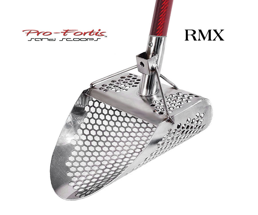 Pro-Fortis | Stainless Steel RMX Sand Scoop Deep Red Carbon Fiber | LMS Metal Detecting