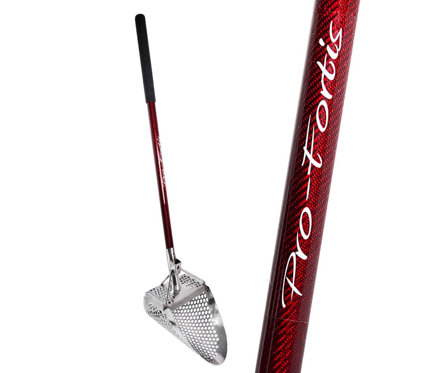 Pro-Fortis | Stainless Steel RMX Sand Scoop Deep Red Carbon Fiber | LMS Metal Detecting