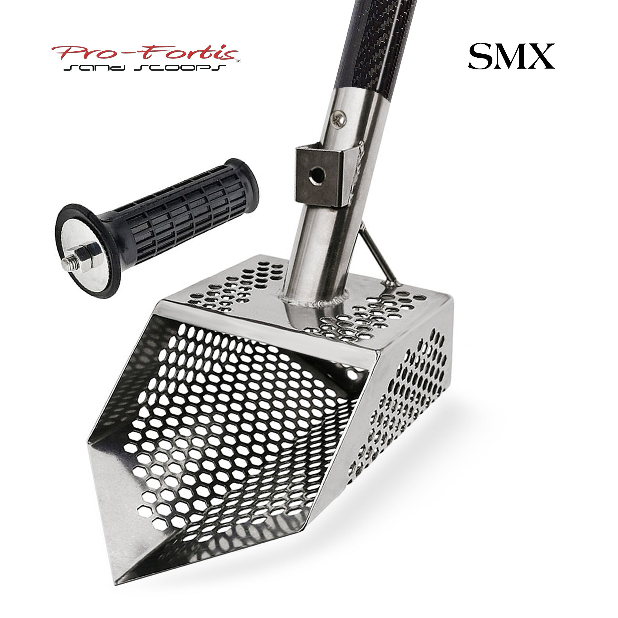 Pro-Fortis SMX Sand Scoop | Black Carbon Fiber Handle | LMS Metal Detecting
