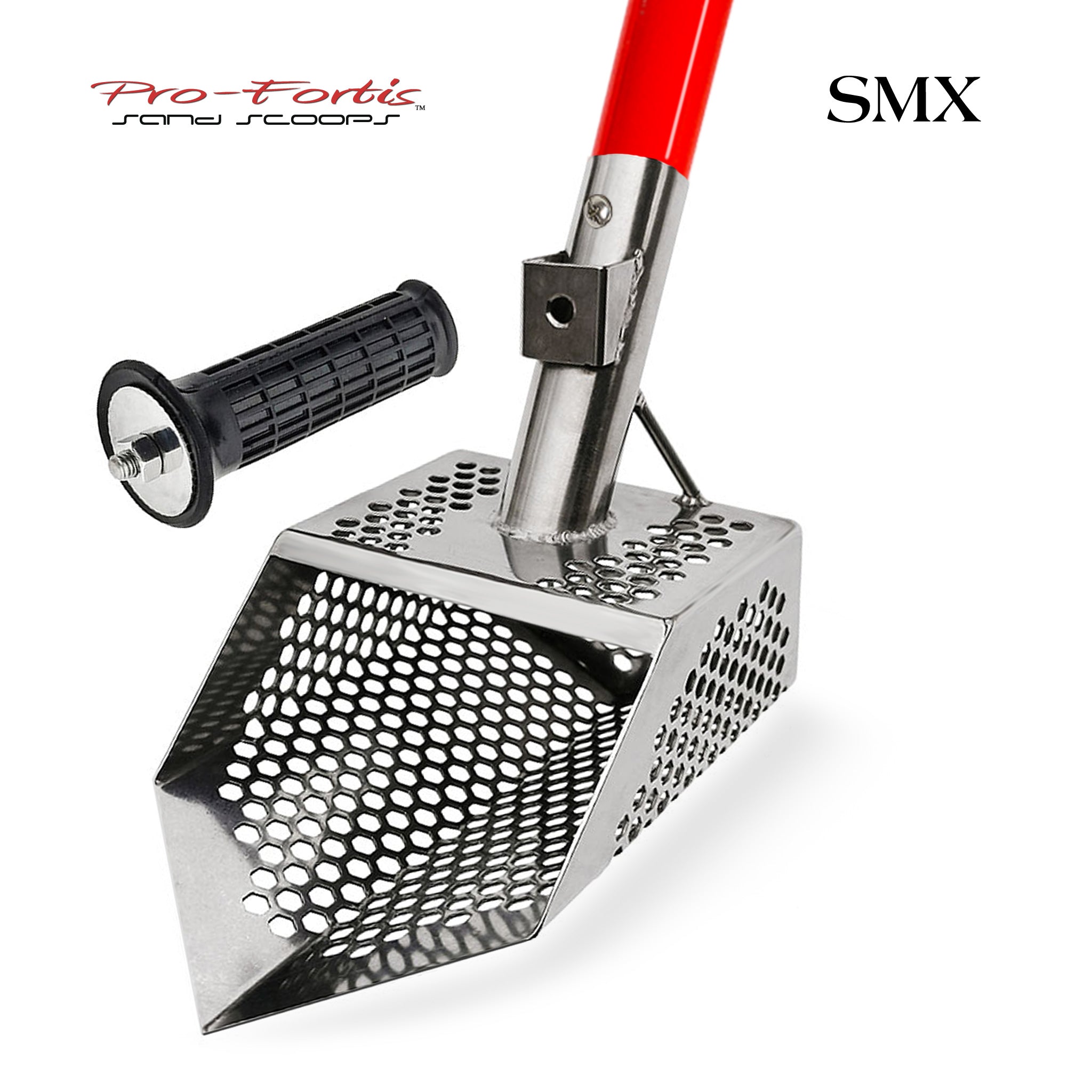 Pro-Fortis SMX Sand Scoop | Red Fiberglass Handle | LMS Metal Detecting