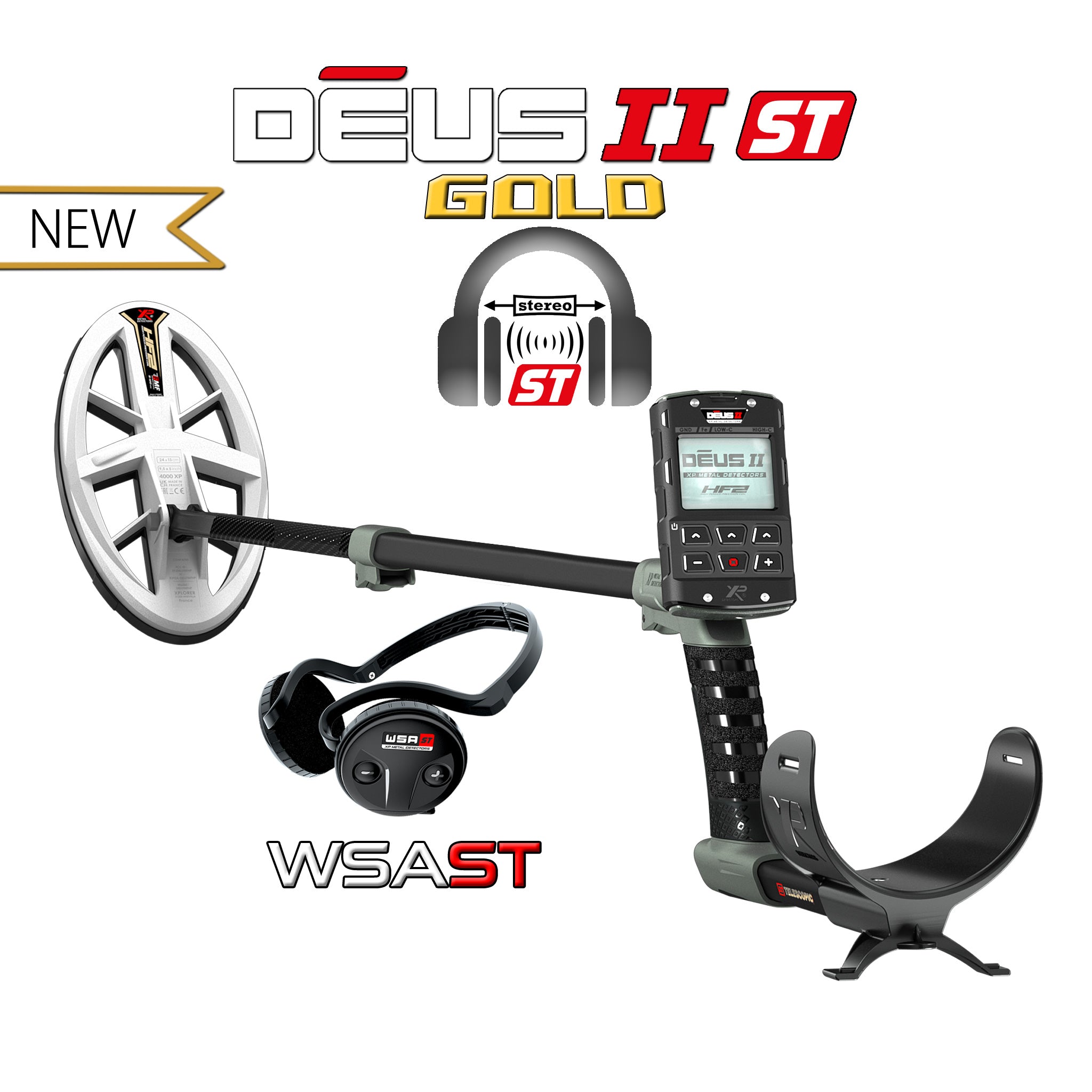 XP Deus II Gold RC with 9.5 x 5-inch HF2 Search Coil | LMS Metal Detecting