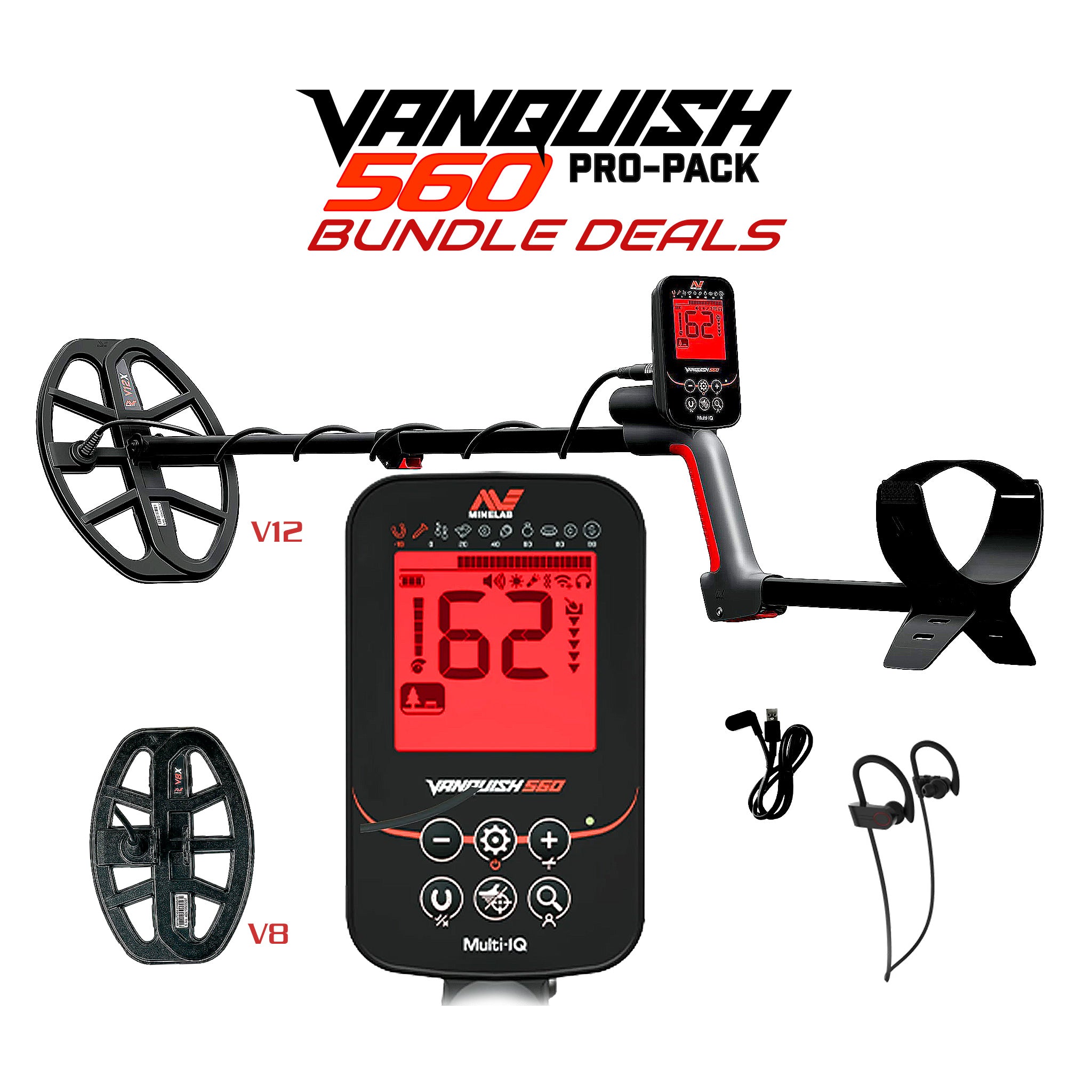 Minelab | Vanquish 560 Pro Pack Metal Detector Bundle | LMS Metal Detecting