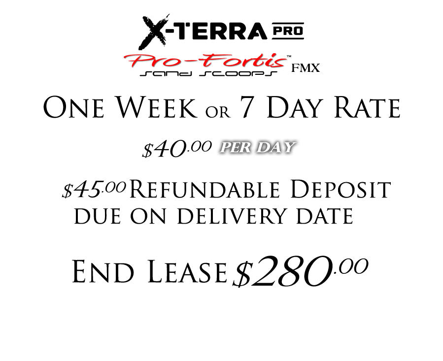 Rent X-Terra Pro Metal Detector and Pro-Fortis FMX Sand Scoop | LMS Metal Detecting