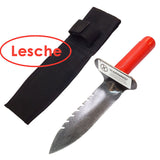 Lesche Digging Tool & Sod Cutter Serrated on Right Side with Sheath