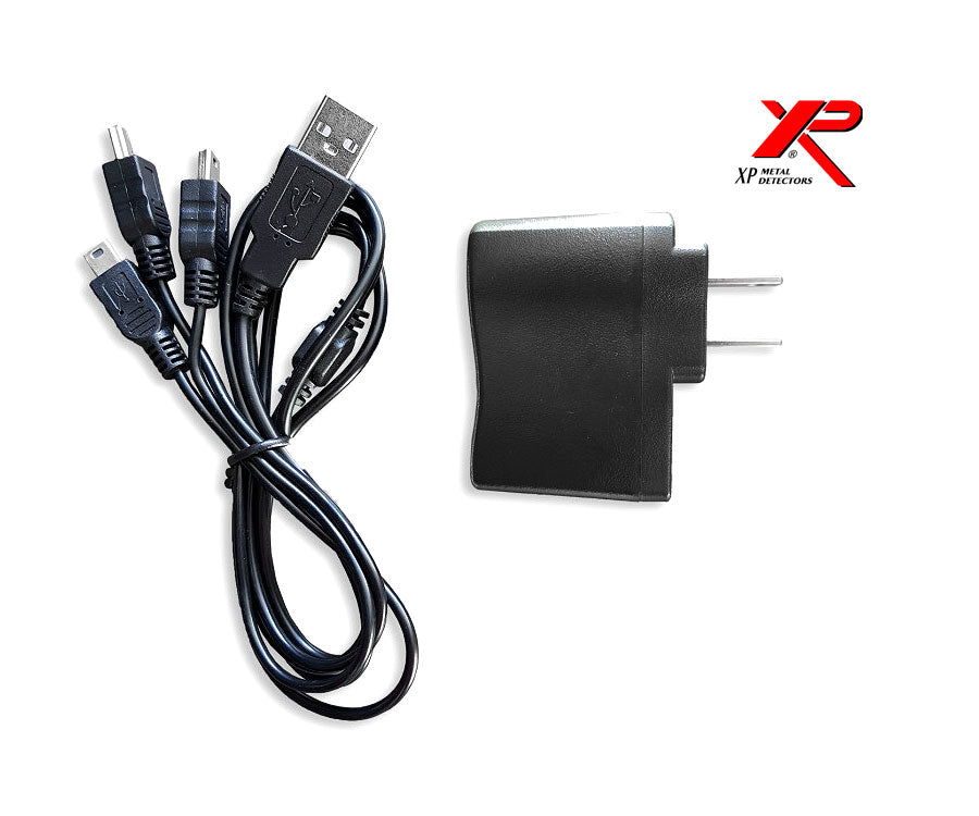 XP Charger 110 Volt with USB X3 Cable | LMS Metal Detecting